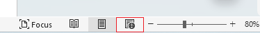 Print layout view on status bar